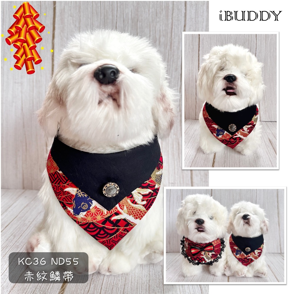 寵物領巾 狗領巾 貓領巾 新年 過年春節拜年 寵物項圈 寵物口水巾 假領裝飾【KC36ND】 iBuddy-細節圖4