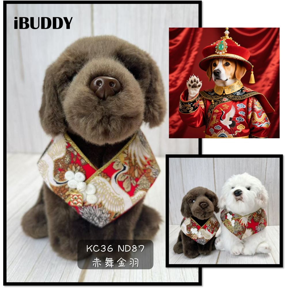 寵物領巾 狗領巾 貓領巾 新年 過年春節 拜年 開運 寵物項圈 寵物口水巾 假領裝飾【KC36ND】iBuddy-細節圖6