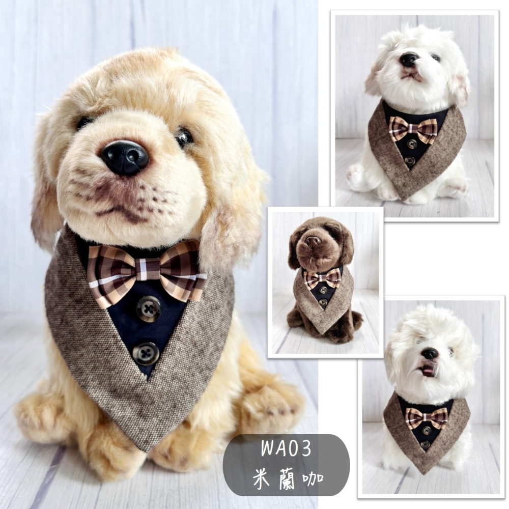 寵物婚禮領巾 寵物西裝婚紗 西服蕾絲領巾 結婚 擺拍 外拍 婚紗照 婚禮【KC36WA03】iBuddy 藍條西服-細節圖3