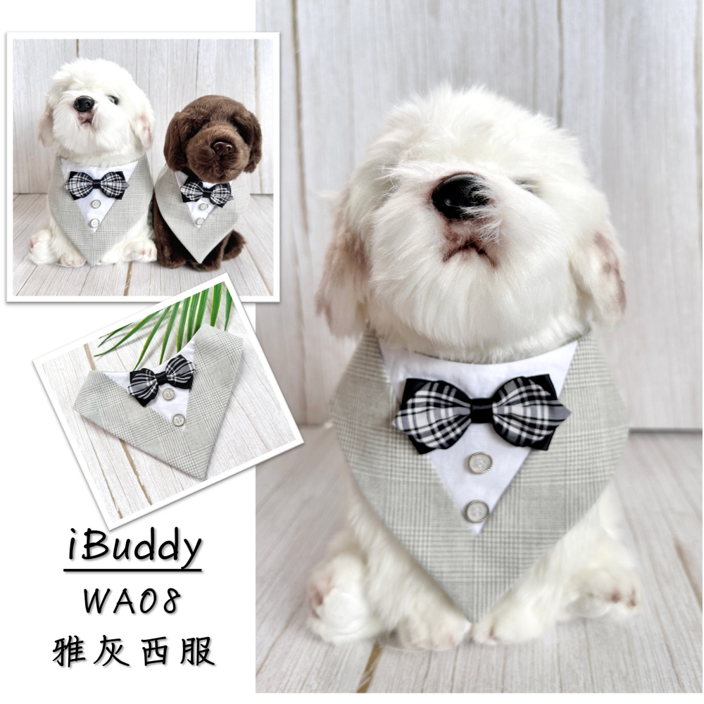 寵物婚禮領巾 狗領巾 寵物西裝婚紗 西服蕾絲領巾 結婚 擺拍 外拍 白紗 婚紗照 婚禮【KC36WA】iBuddy-細節圖4