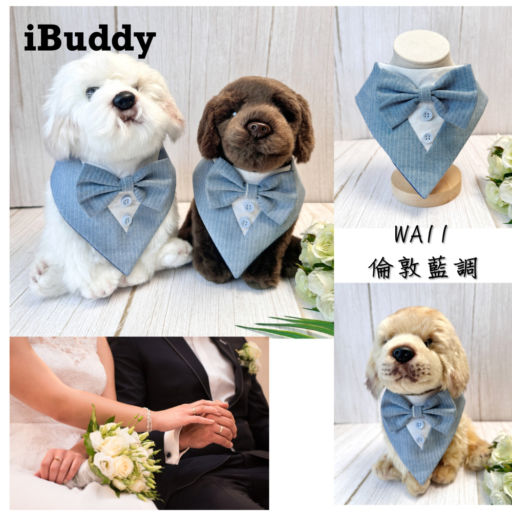 寵物婚禮領巾 狗領巾 寵物西裝婚紗 西服蕾絲領巾 結婚 擺拍 外拍 白紗 婚紗照 婚禮【KC36WA】iBuddy-細節圖3