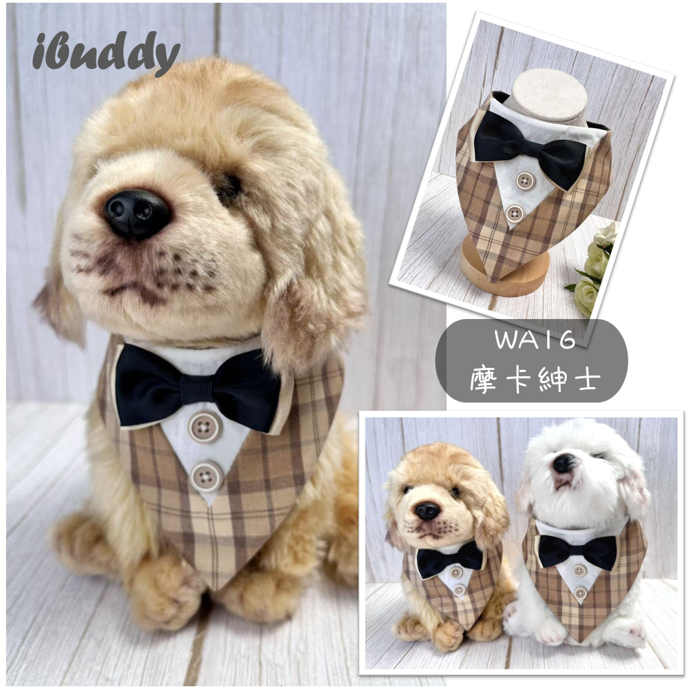寵物婚禮領巾 狗領巾 寵物西裝婚紗 西服蕾絲領巾 結婚 擺拍 外拍 白紗 婚紗照 婚禮【KC36WA】iBuddy-細節圖3