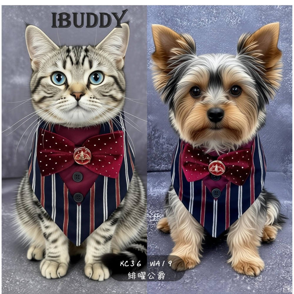 寵物婚禮領巾 狗領巾 寵物西裝婚紗 西服蕾絲領巾 結婚 擺拍 外拍 白紗 婚紗照 婚禮【KC36W】iBuddy-細節圖4