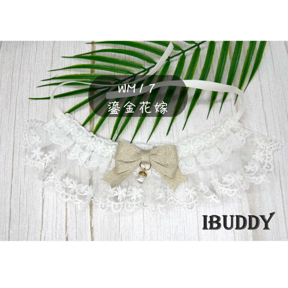 寵物婚禮領巾 狗領巾 寵物西裝婚紗 西服蕾絲領巾 結婚 擺拍 外拍 白紗 婚紗照 婚禮【KC36WM15】iBuddy-規格圖8