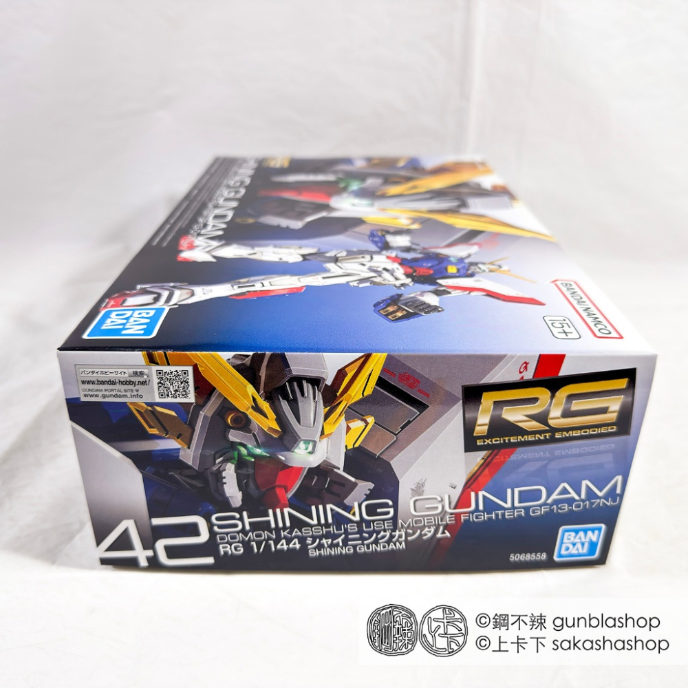 鋼不辣商舖 現貨 BANDAI RG 1/144 #42 閃光鋼彈 SHINING GUNDAM G鋼彈 組裝模型-細節圖2