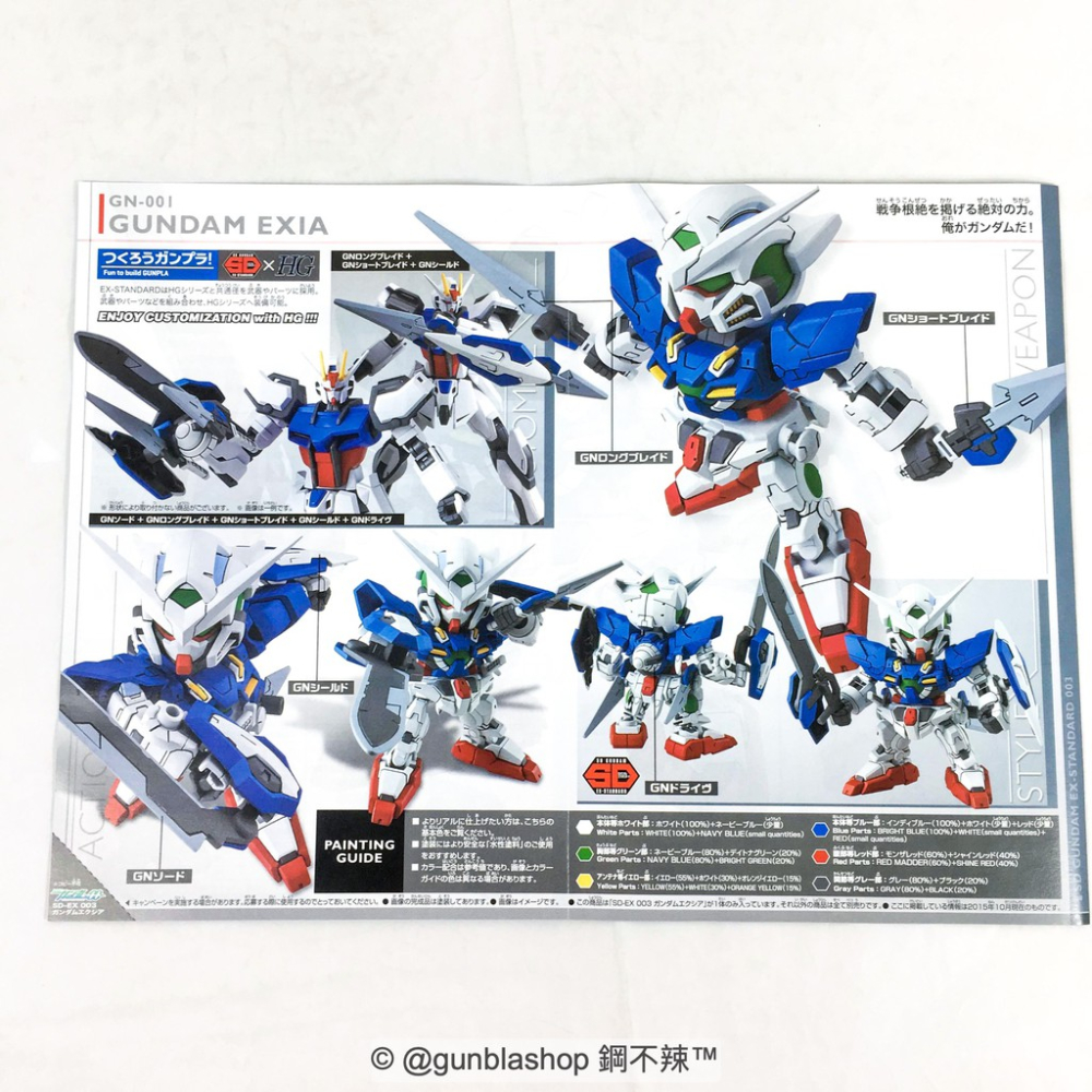 鋼不辣商舖 現貨 BANDAI SD鋼彈 EX-STANDARD 003 能天使鋼彈 EXIA GN-001 組裝模型-細節圖7