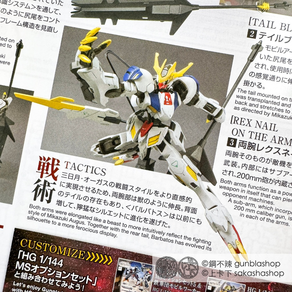 鋼不辣商舖 現貨 BANDAI 萬代 HG 1/144 #033 天狼王型獵魔鋼彈 鐵血的孤兒 巴巴托斯 REX-細節圖8