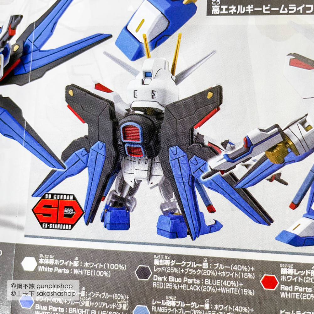 鋼不辣商舖 BANDAI 萬代 正版 SD鋼彈 EX-STANDARD #006 攻擊自由鋼彈 組裝模型-細節圖7