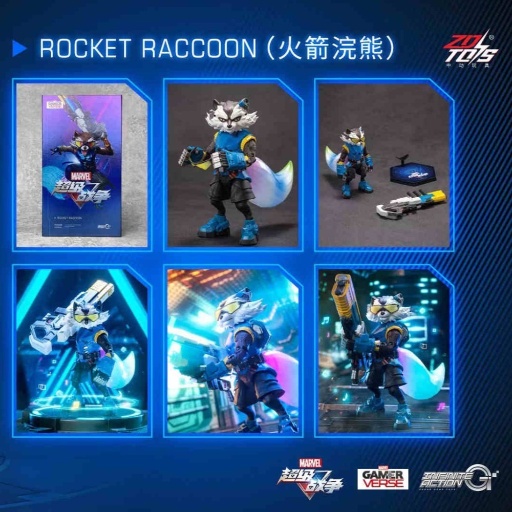 台灣現貨👍中動超級戰爭 漫威正版 超級戰爭 復仇者聯盟 星際異攻隊 火箭浣熊-細節圖2