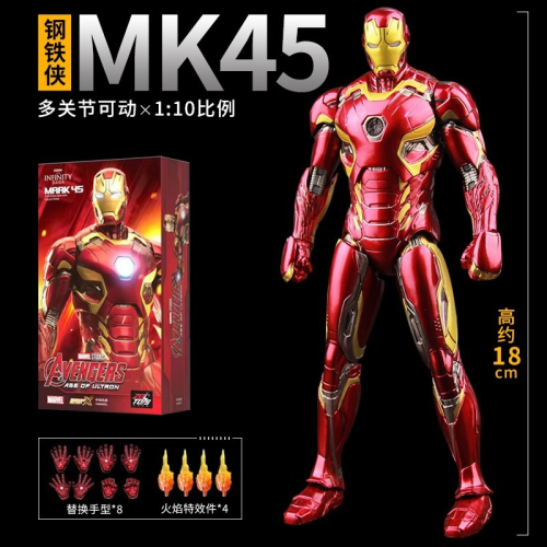 台灣現貨👍 中動玩具 漫威授權 7吋 鋼鐵人 MK45 終局之戰 全身關節可動 多配件支架 漫威公仔 玩具 人偶