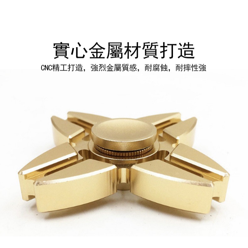 👍現貨-開立發票 鋁合金指尖陀螺 手裏劍造型 多種顏色 暗夜黑 -精美鋁盒裝-玫瑰金-細節圖4