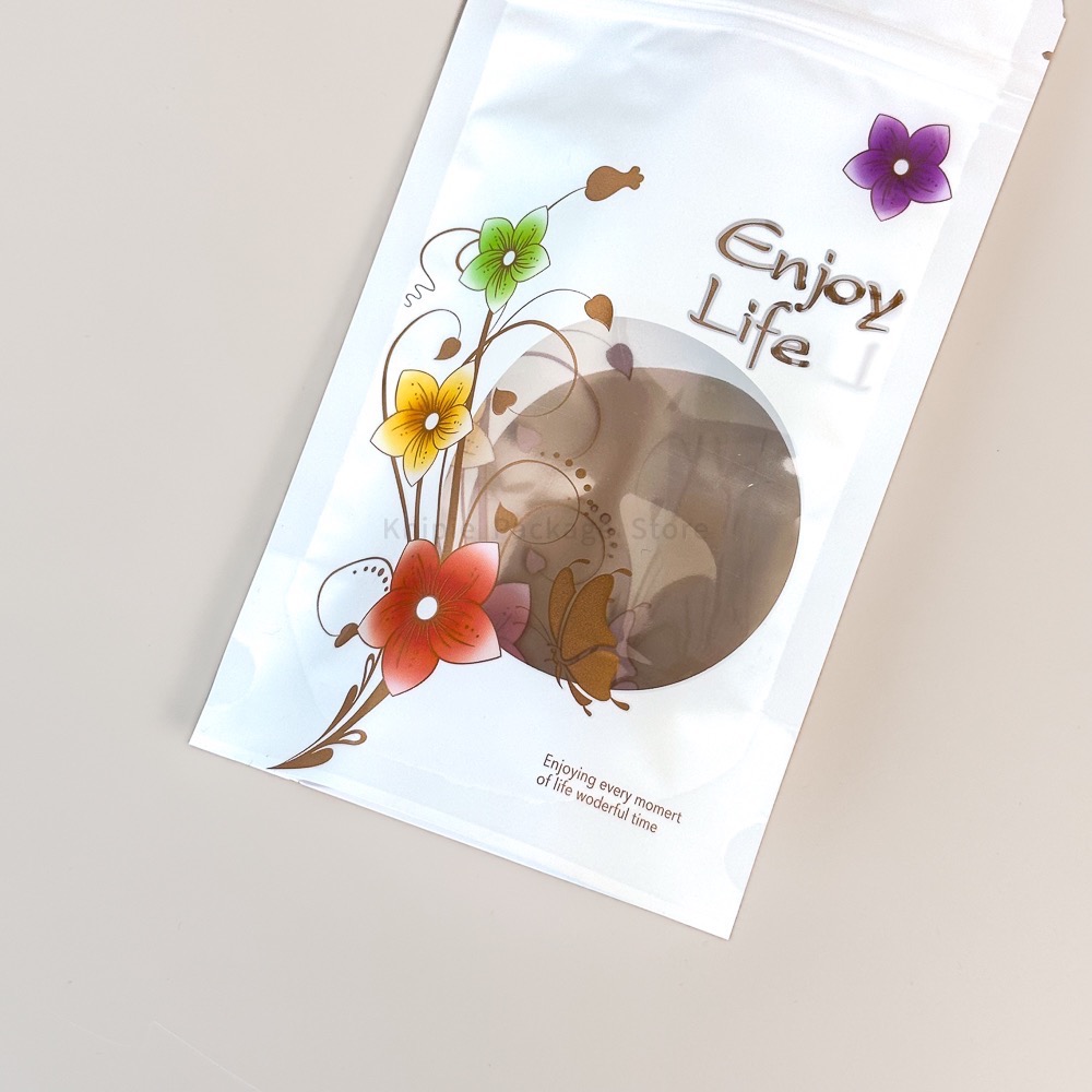 【 Khipie 】小彩花 夾鏈立袋 50入 四兩 六兩 半斤 夾立 立體夾鍊袋 果乾袋 餅乾袋 糖果袋 牛軋糖袋 器派-細節圖3