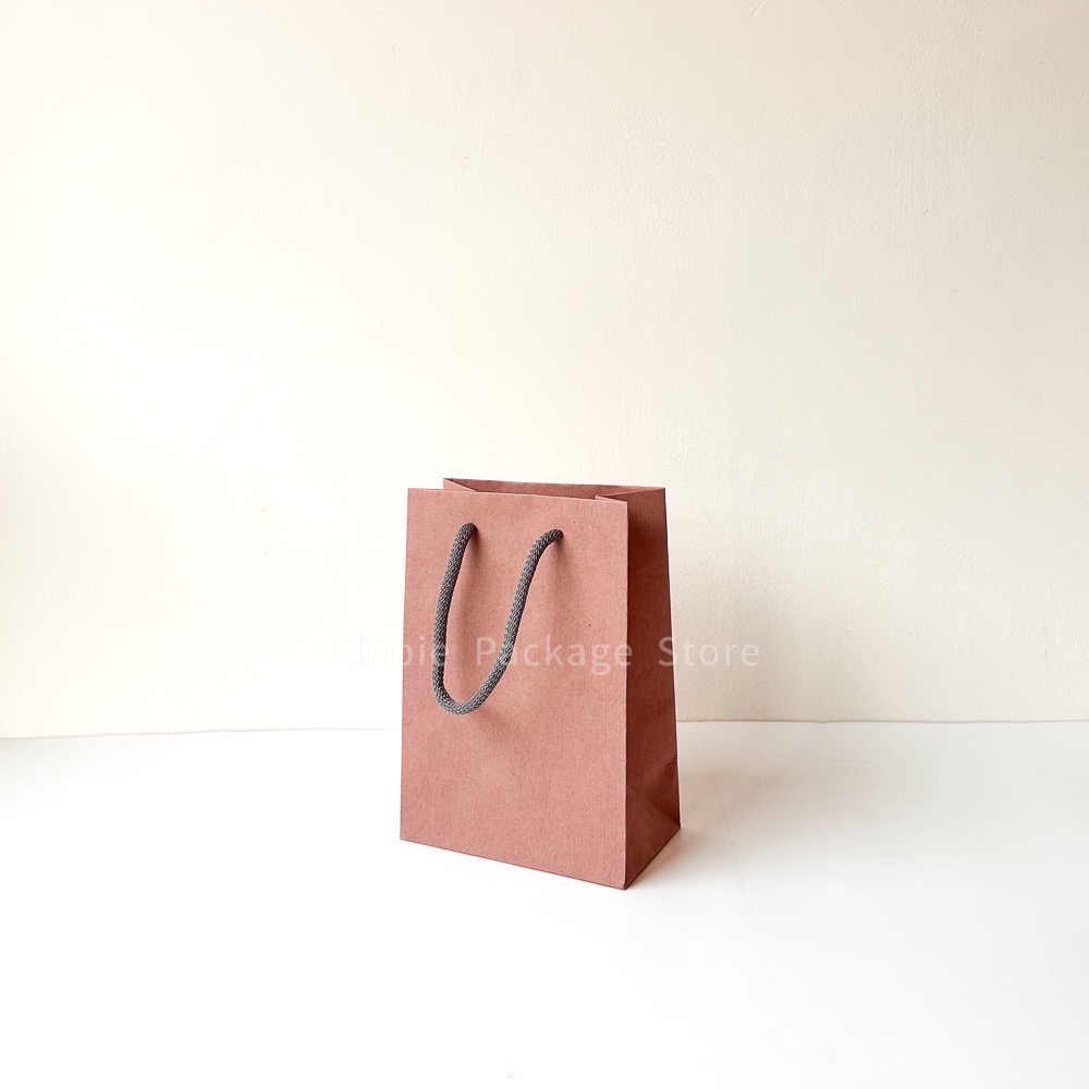 【 Khipie 】8K棉繩提袋 奶茶色 莫蘭迪粉 藍 手提紙袋 牛皮提袋 甜點紙袋 咖啡紙袋 立體紙袋 包裝袋 禮品袋-細節圖5