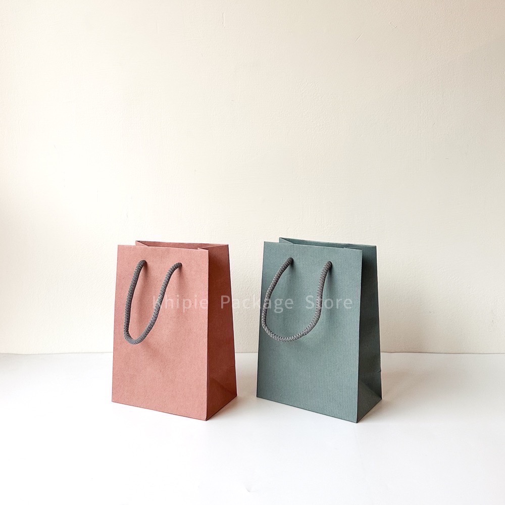 【 Khipie 】8K棉繩提袋 奶茶色 莫蘭迪粉 藍 手提紙袋 牛皮提袋 甜點紙袋 咖啡紙袋 立體紙袋 包裝袋 禮品袋-細節圖7