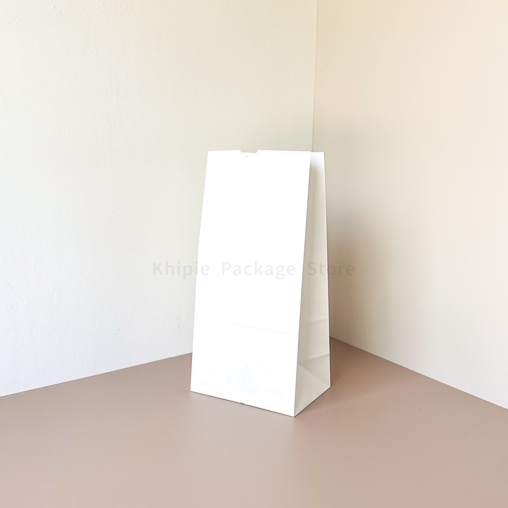 【 Khipie 】白色方型抱袋 50入 白色紙袋 本牛紙袋 麵包袋 立體紙袋 捧袋 抱袋 外帶紙袋 打包袋 器派 包裝-細節圖4