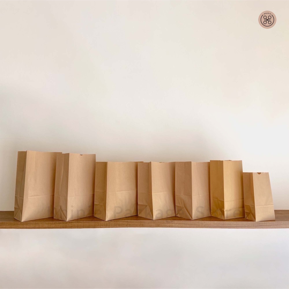 【 Khipie 】方型牛皮抱袋 50入 牛皮紙袋 本牛紙袋 麵包袋 立體紙袋 捧袋 抱袋 外帶紙袋 打包袋 器派 包裝-細節圖3