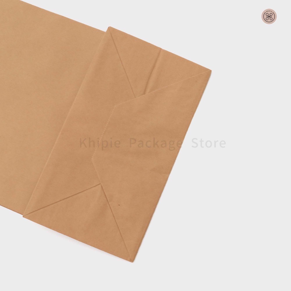 【 Khipie 】方型牛皮抱袋 50入 牛皮紙袋 本牛紙袋 麵包袋 立體紙袋 捧袋 抱袋 外帶紙袋 打包袋 器派 包裝-細節圖4