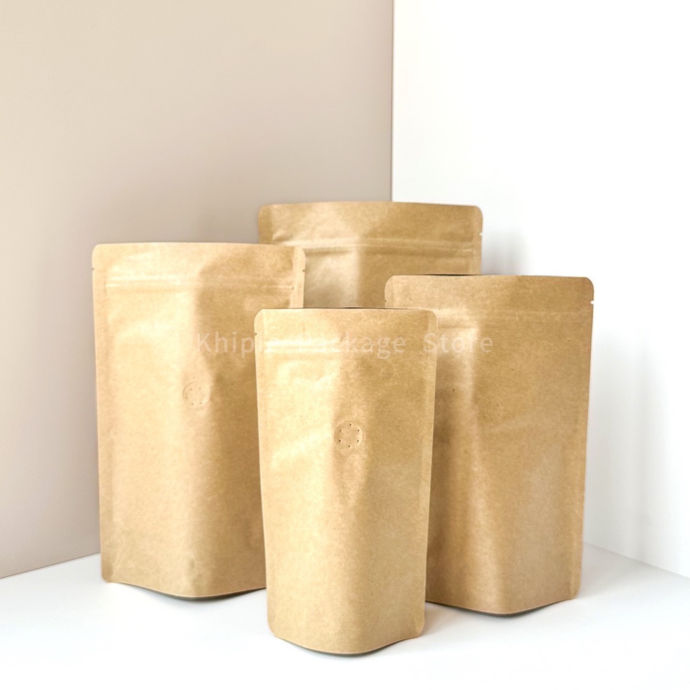 【 Khipie 】咖啡氣閥夾鏈立袋 10/50入 牛皮 鋁箔 夾立袋 咖啡立袋 咖啡袋 茶葉 茶包 透氣袋 呼吸袋-細節圖6
