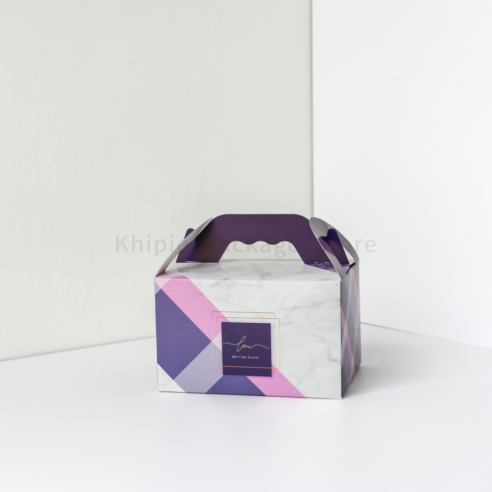 【 Khipie 】印刷手提野餐盒 10入 食品提盒 手提餐盒 牛皮紙盒 無印提盒 野餐紙盒 麵包盒 甜甜圈盒 西點盒-細節圖2