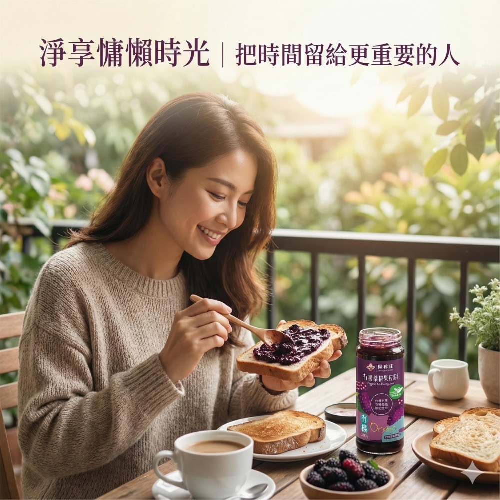 【陳稼莊】顆顆果粒 不會太甜 有機桑椹果粒醬 300g/瓶-細節圖4