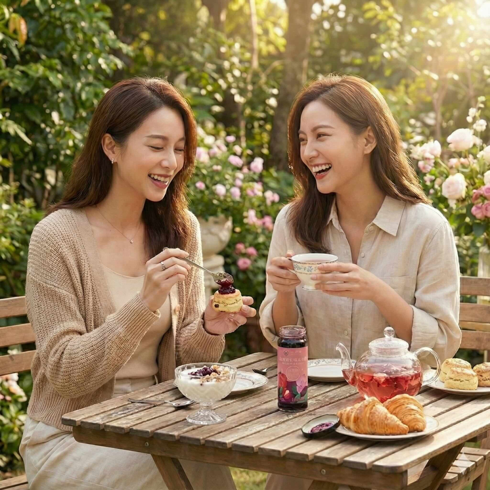 【陳稼莊】巔峰口味 當桑椹跟玉荷包融在玫瑰中 桑椹荔枝玫瑰果粒醬 300g/瓶-細節圖4