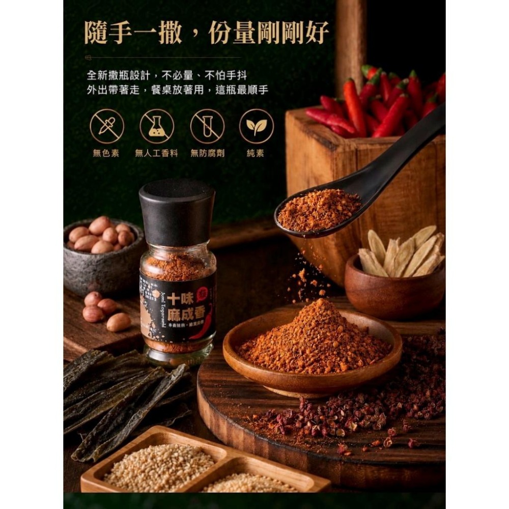 【日舒醒】十味麻成香28g 2026撒瓶版 香辣粉 麻辣粉 辣椒粉 十味粉 七味粉 花椒辣粉 萬用撒粉 純素-細節圖2