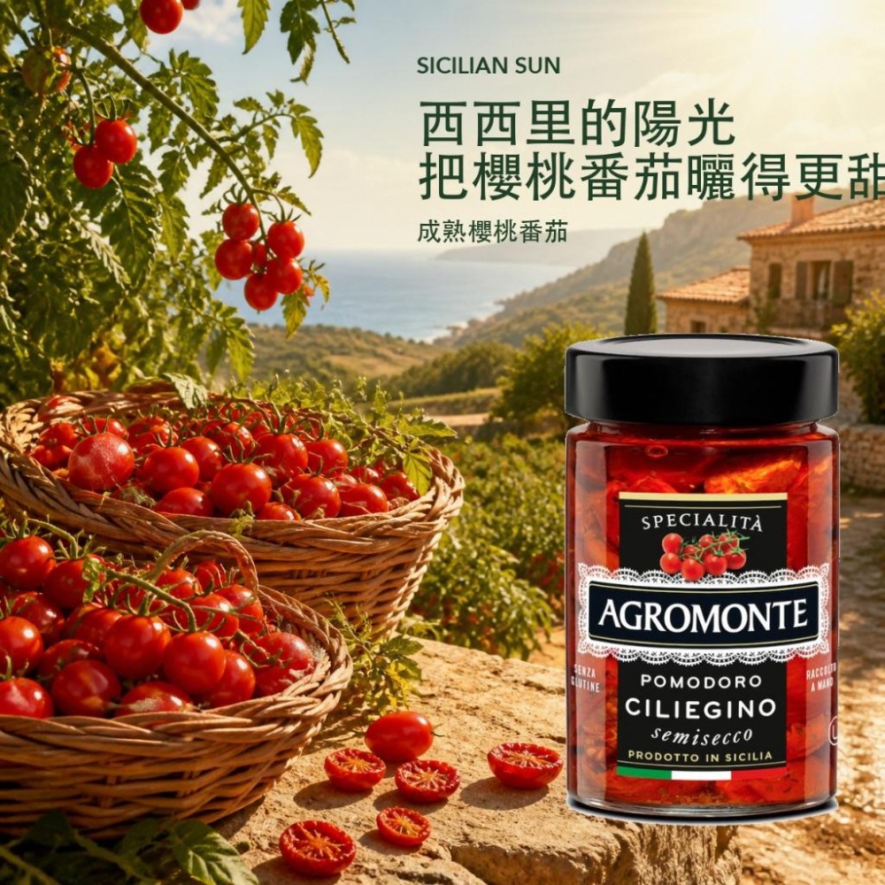 Agromonte 油漬烘乾櫻桃番茄 番茄乾 蕃茄乾 聖女番茄乾-細節圖2