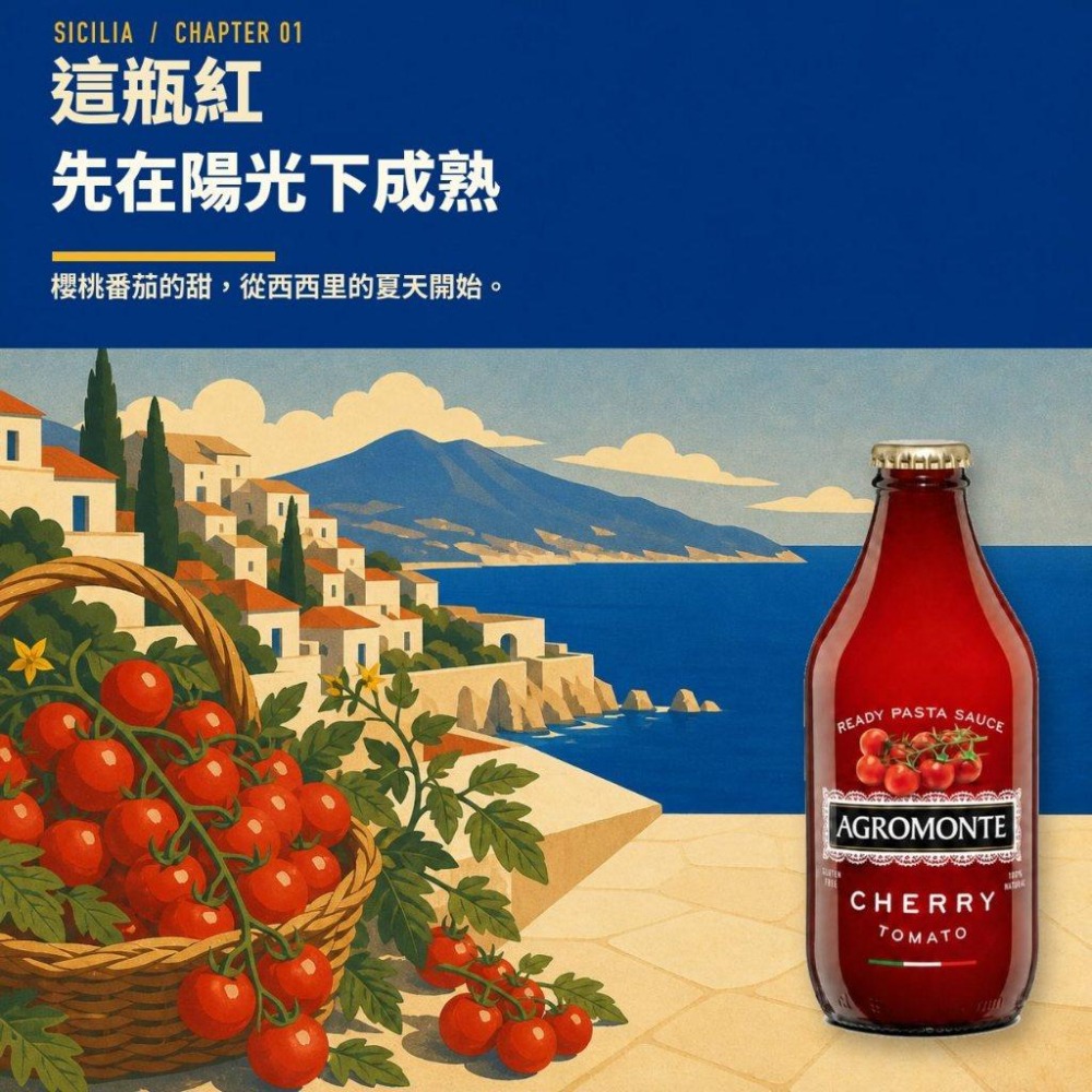 Agromonte 即食櫻桃番茄醬 330g｜番茄醬｜義大利麵醬｜紅醬-細節圖2