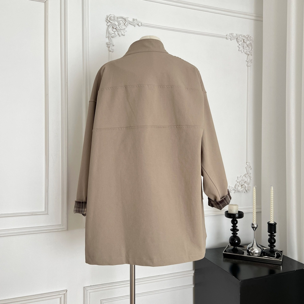 💖預購-復古英倫風單排扣大衣外套-細節圖4