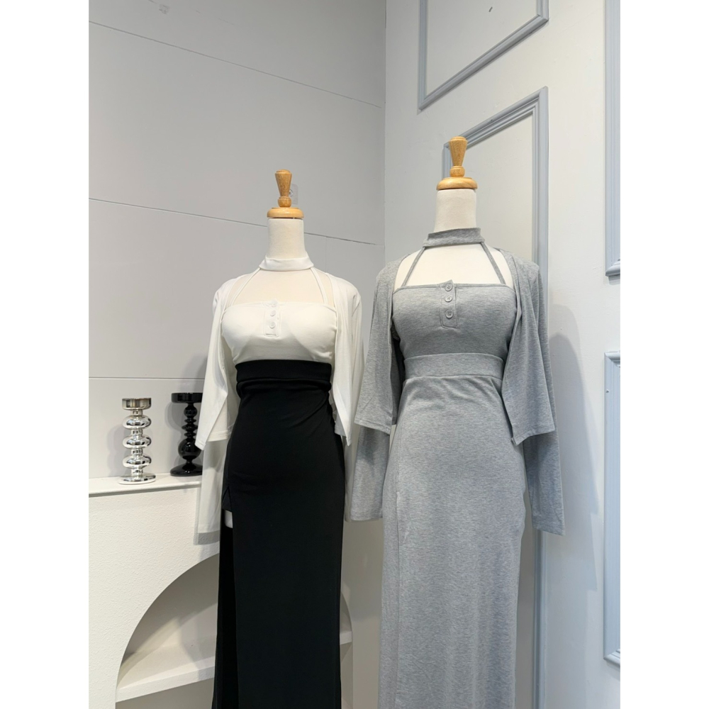 ♡新款預購 # 4665 性感掛脖+長洋SET-細節圖2