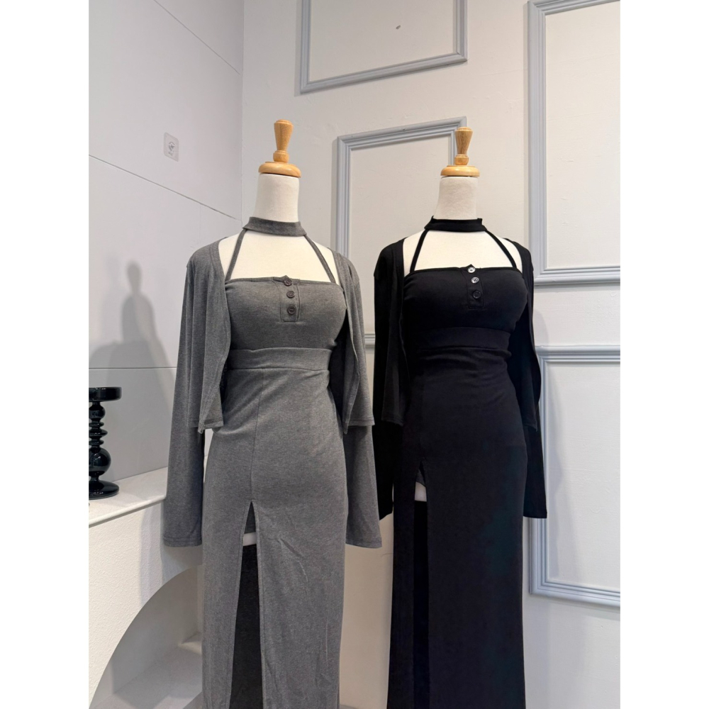 ♡新款預購 # 4665 性感掛脖+長洋SET-細節圖5