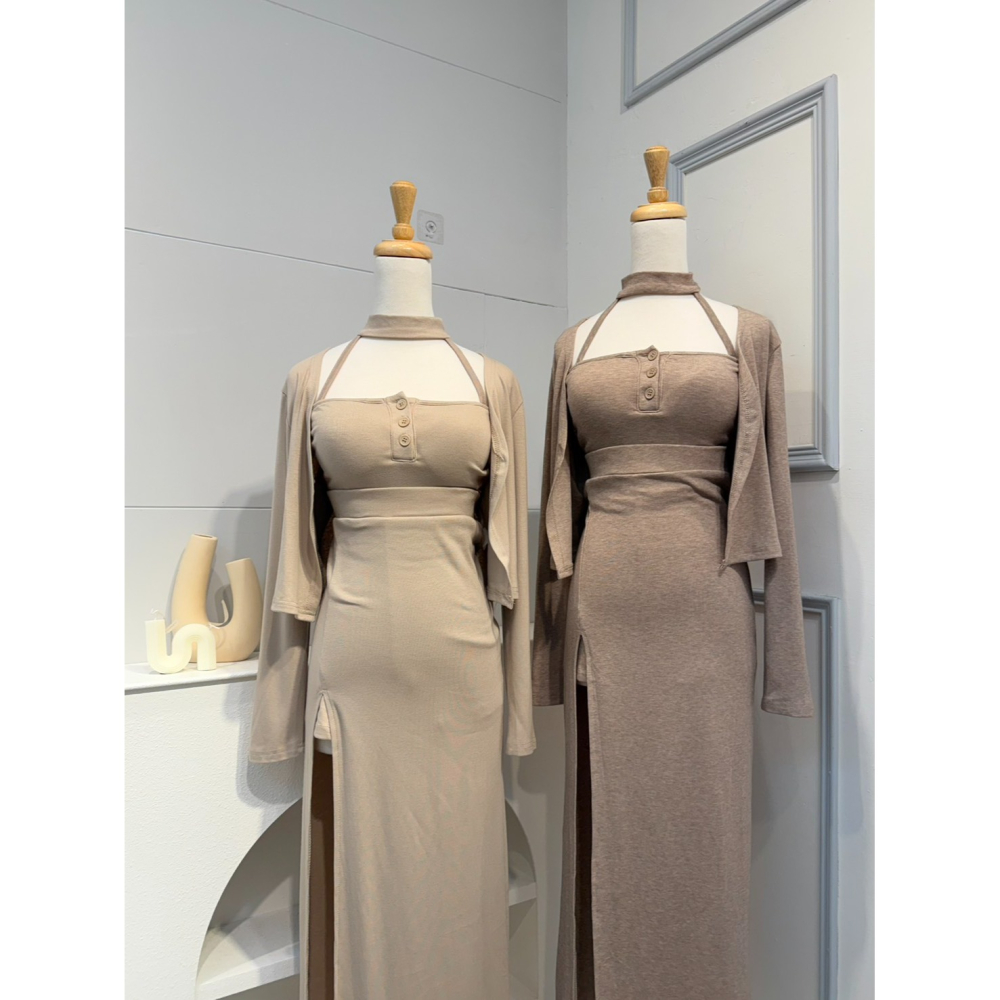 ♡新款預購 # 4665 性感掛脖+長洋SET-細節圖6