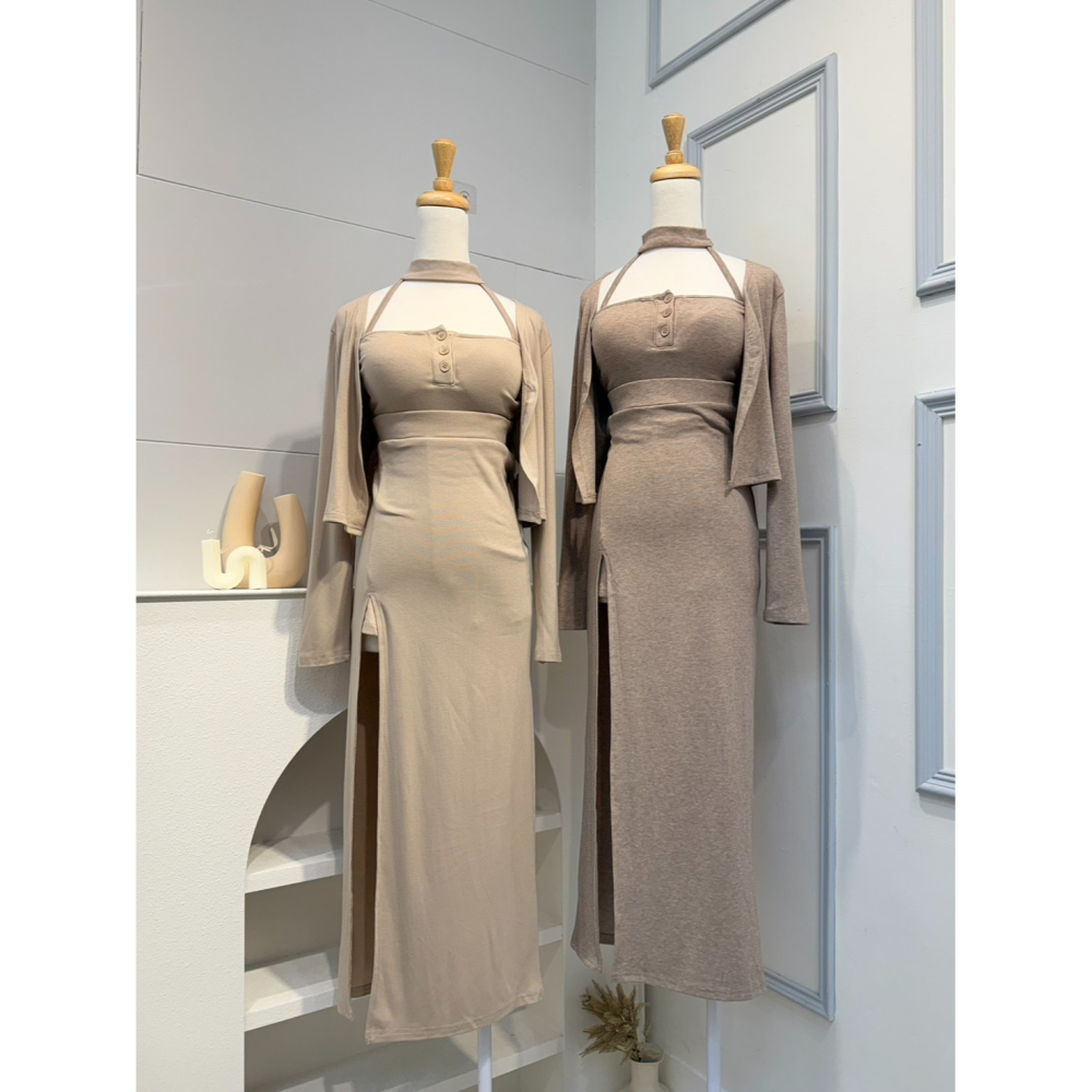 ♡新款預購 # 4665 性感掛脖+長洋SET-細節圖7