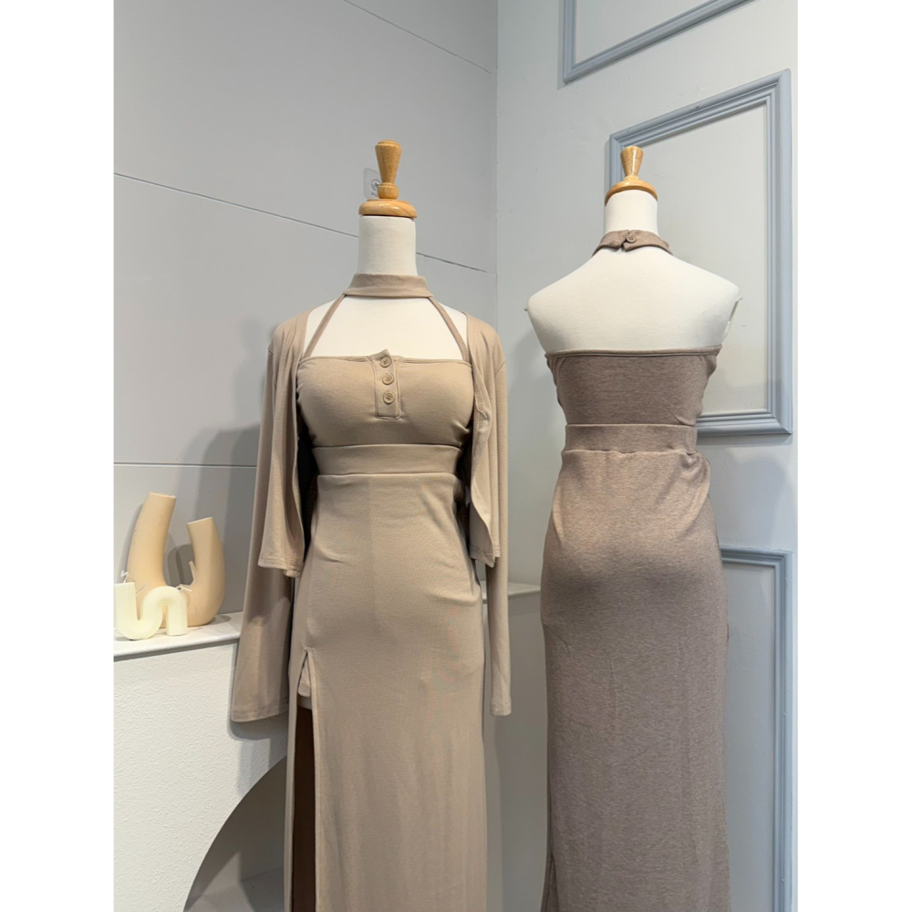 ♡新款預購 # 4665 性感掛脖+長洋SET-細節圖8