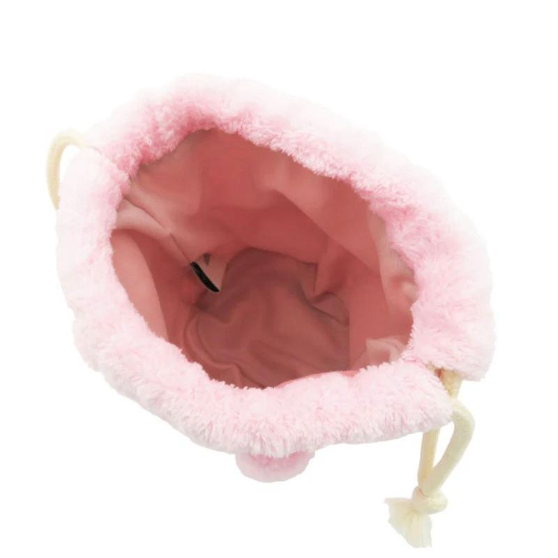 【Peoria 魔法選物舖】Chiikawa｜吉伊卡哇 熊熊絨毛束口小包｜臉型造型袋・官方官網正版授權-細節圖3