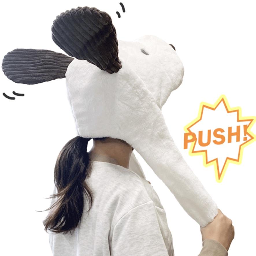 Peoria✿日本環球影城 史努比 氣囊造型帽 耳朵可動-細節圖3