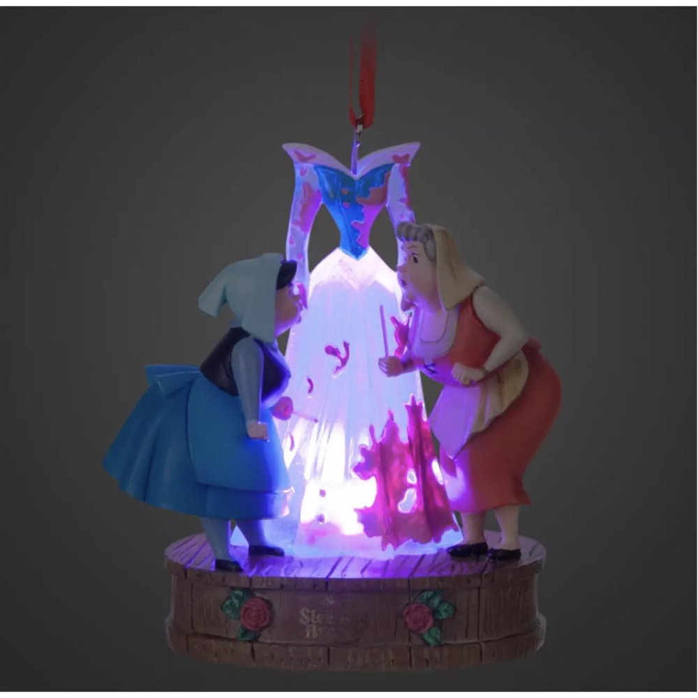 Peoria✿迪士尼 花拉與藍天 可發光 睡美人製衣場景 聖誕吊飾 2021-細節圖2