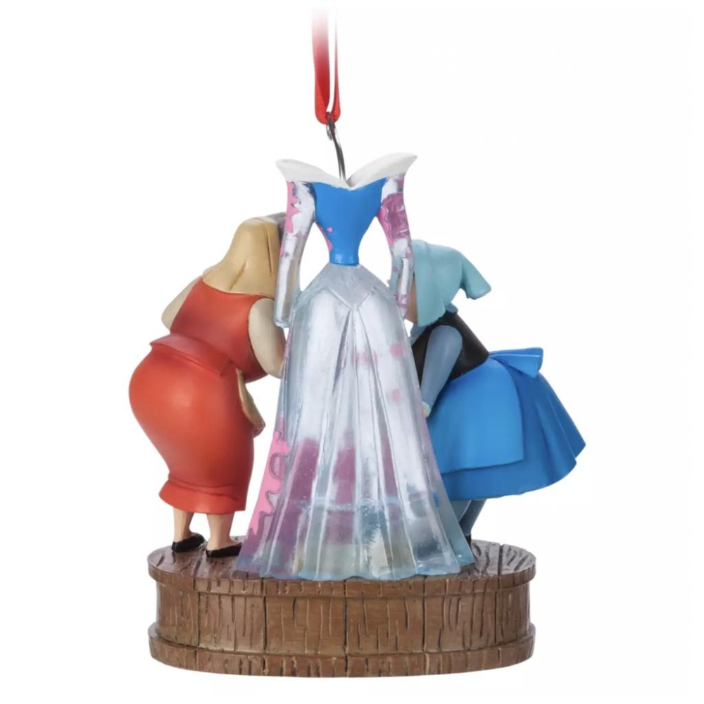 Peoria✿迪士尼 花拉與藍天 可發光 睡美人製衣場景 聖誕吊飾 2021-細節圖3