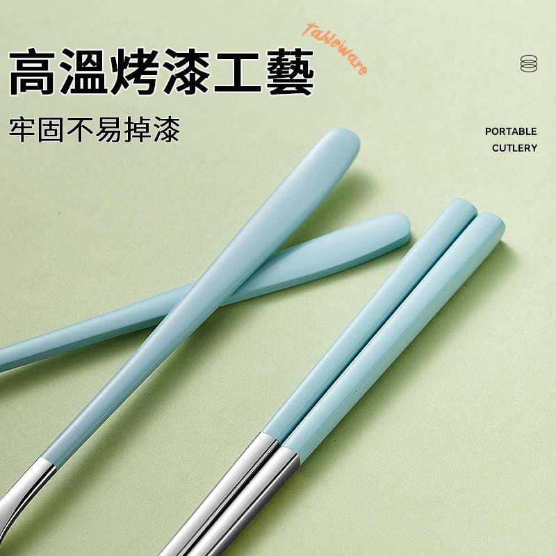 ❤️台灣現貨【太空艙款三件式餐具組】攜帶餐具 環保餐具 餐具組 筷叉勺 禮品 婚禮小物 禮物 D231-細節圖6