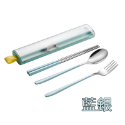 ❤️台灣現貨【太空艙款三件式餐具組】攜帶餐具 環保餐具 餐具組 筷叉勺 禮品 婚禮小物 禮物 D231-規格圖9