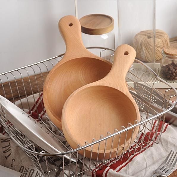 ❤️ 台灣現貨【帶柄木碗】手把木碗 泡麵碗 木飯碗 麵碗 大勺 木湯匙 水瓢 木瓢 原木餐具 D191-細節圖8