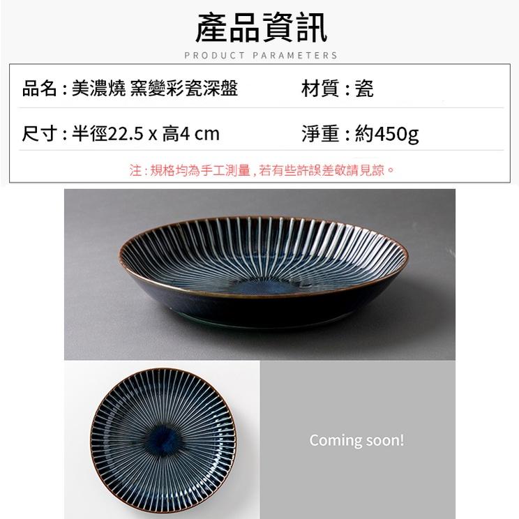 ❤️ 台灣現貨【彩瓷深盤】碗盤 陶瓷盤 餐盤 美濃燒 日式盤 日本盤子 圓盤 Yohen SENDAN 日本製 D008-細節圖7