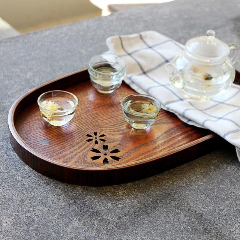 ❤️ 台灣現貨【日式茶盤】茶盤 托盤 木盤 木茶盤 木托盤 原木茶盤 泡茶盤 橢圓盤 茶具盤 D124-細節圖8