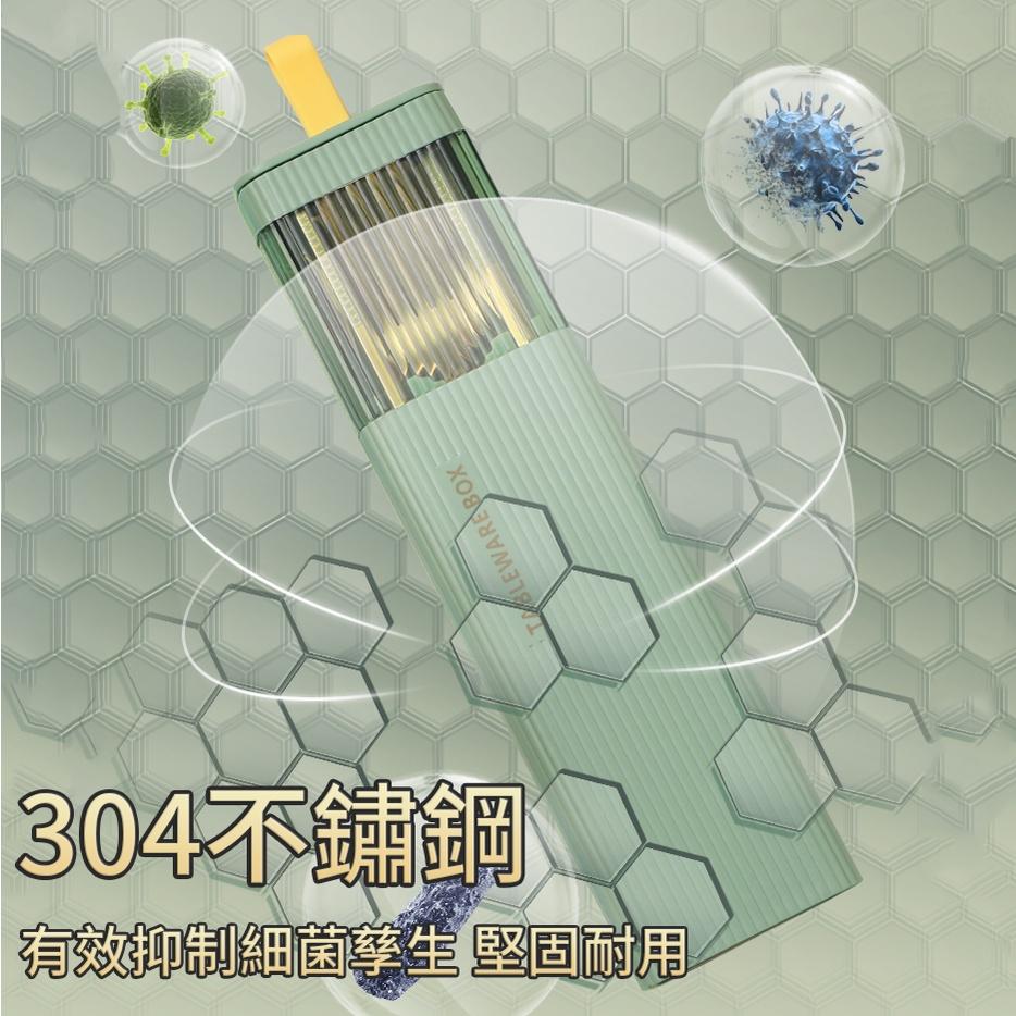 ❤️ 台灣現貨【拉伸盒餐具組】攜帶餐具 餐具 環保餐具  304不鏽鋼 筷子 學生餐具 叉子 湯匙 露營 禮品 D093-細節圖3