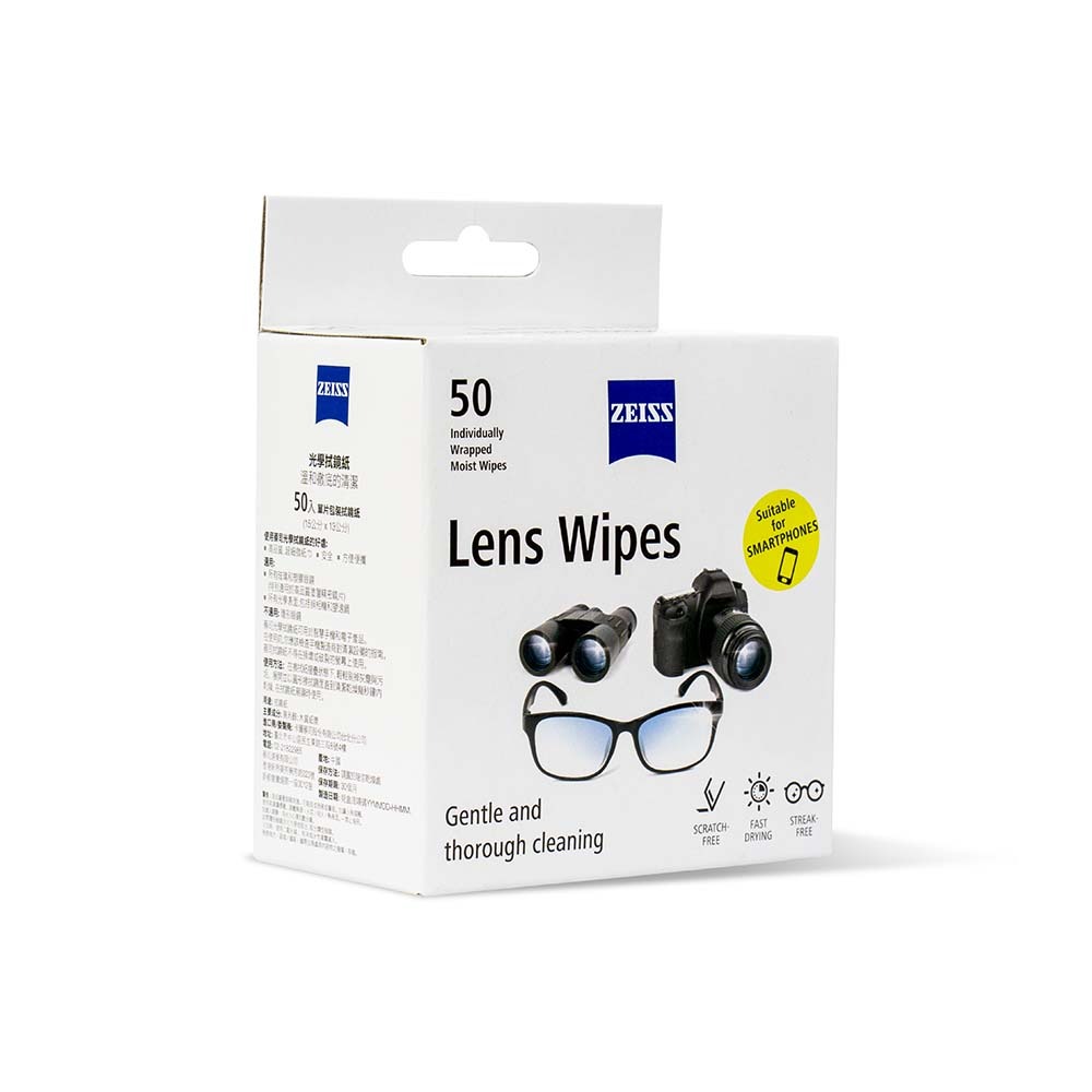 【ZEISS 蔡司】Lens Wipes 濕式拭鏡紙50片/盒(眼鏡擦拭 鏡頭擦拭)-細節圖2