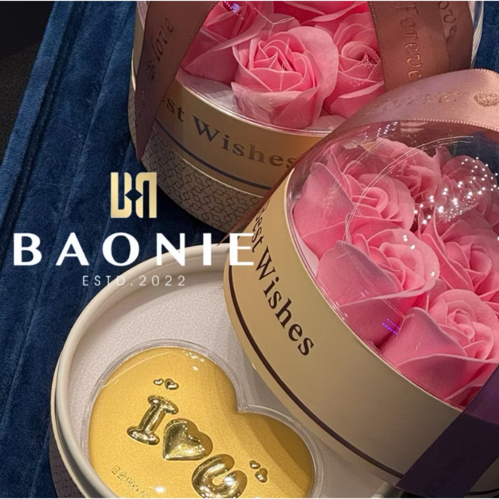 ［寶妮金］我愛你玫瑰花禮盒ILoveyou愛心金片-純金9999-細節圖2