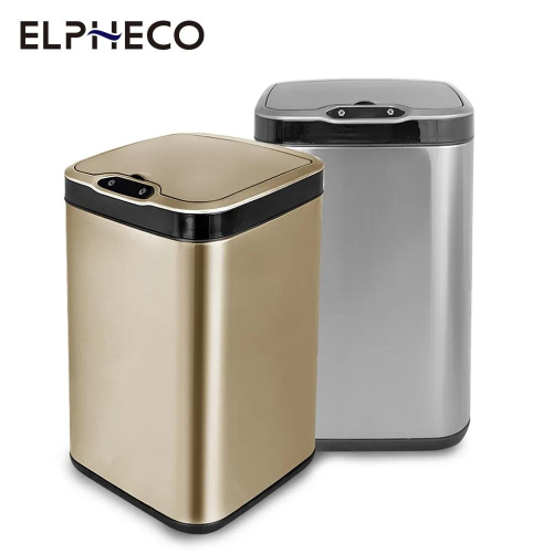 [滿額免運] ELPHECO 不鏽鋼除臭感應垃圾桶 (金/銀) 20L