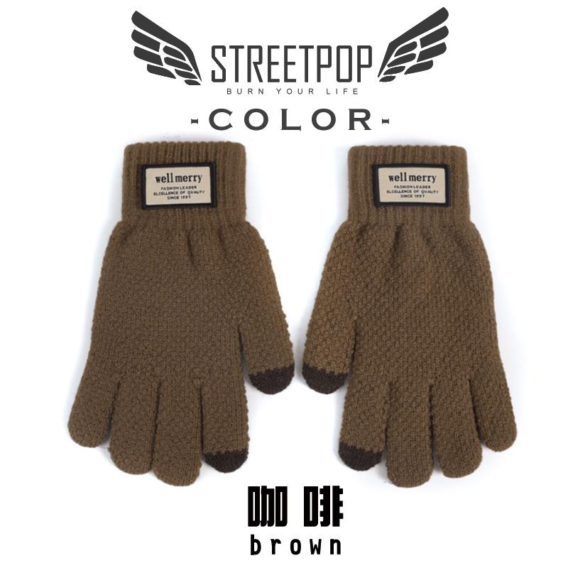 個性布標保暖手套 觸控手套 防寒手套 針織手套 觸屏手套 個性布標 觸控保暖手套 可觸控 騎士手套 手套 交換禮物 手套-細節圖8