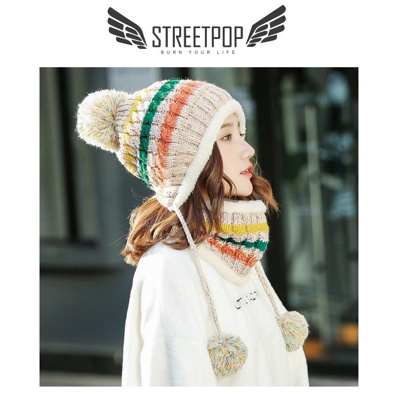 【女生毛帽+圍脖兩件組】厚實保暖加絨女生毛帽 保暖毛帽 時尚毛帽 可愛毛帽 毛帽女 冬天毛帽 女生毛帽 女款毛帽針織帽-細節圖3