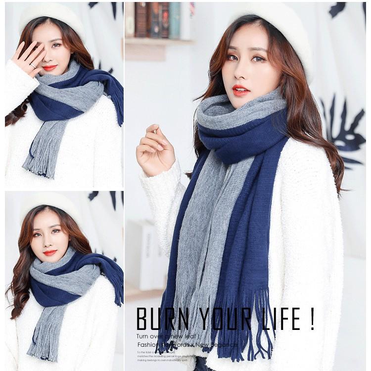 👍台灣寄出👍【韓風層次撞色圍巾 厚實 保暖圍巾 】 保暖圍巾 針織圍巾 圍脖 男生圍巾 圍巾女生 圍巾 女生圍巾-細節圖6